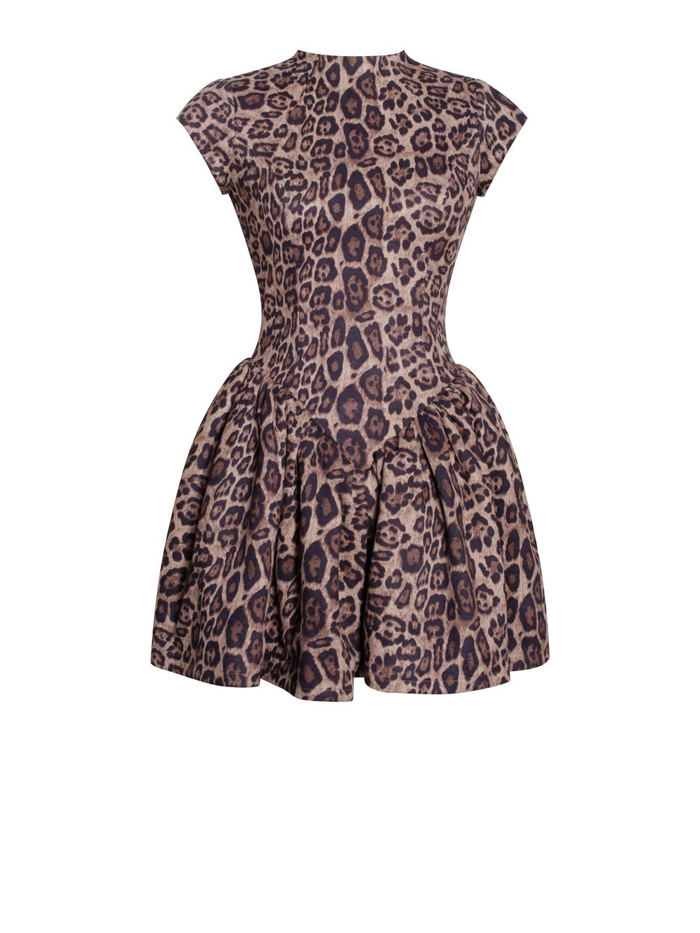 Robe bouffante dos nu à imprimé guépard