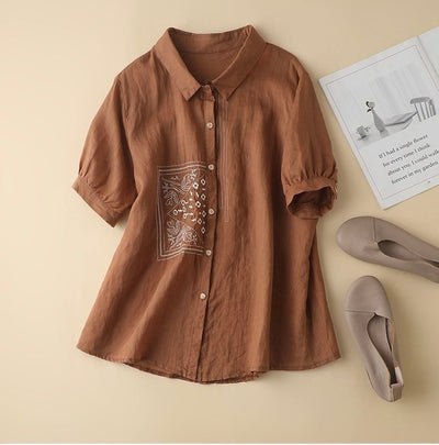 Chemise en pur coton avec une belle tunique brodée