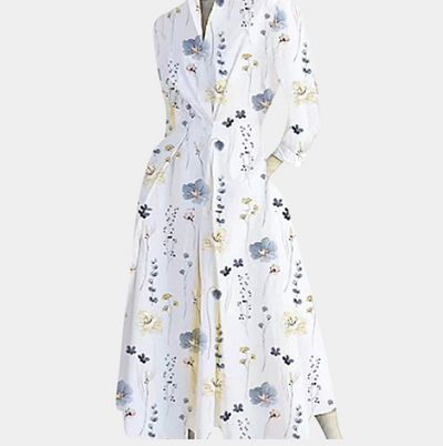 Karina | Collared Shirt Dress with Button-Down Front and Cinched Waist