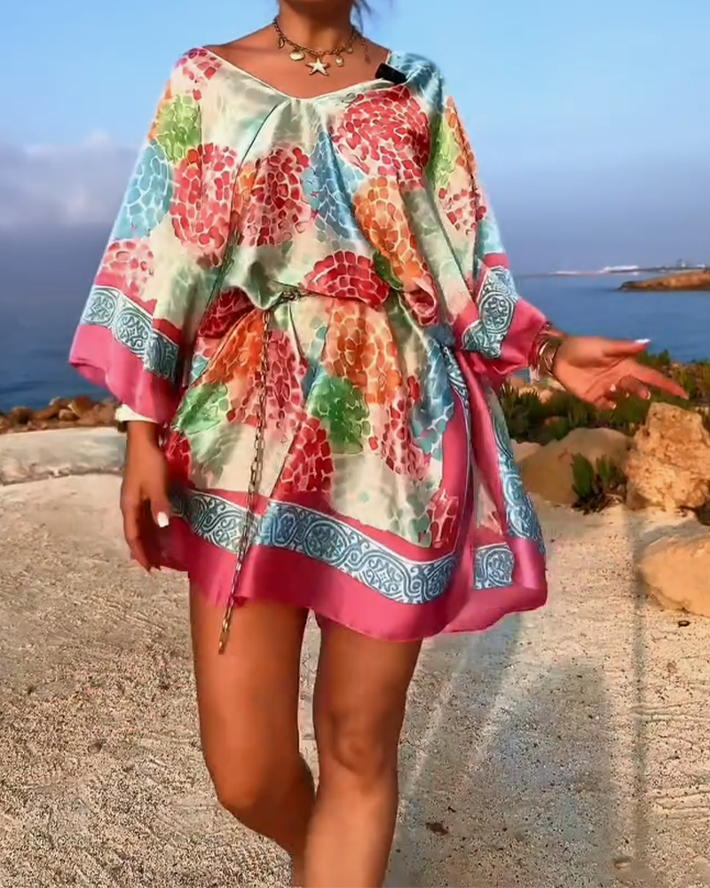 Tunique de Plage Resort Imprimée Maillot de Bain