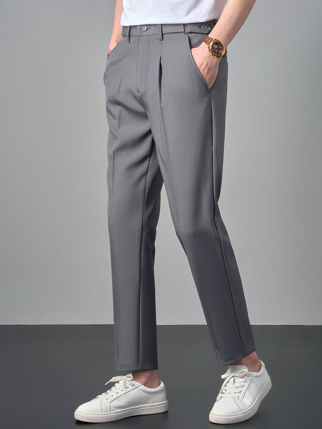 Pantalon Fuselé Élégant à Taille Mi-Haute