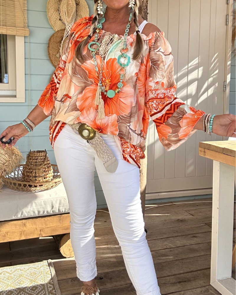 Blouse Off-Shoulder Imprimé Resort