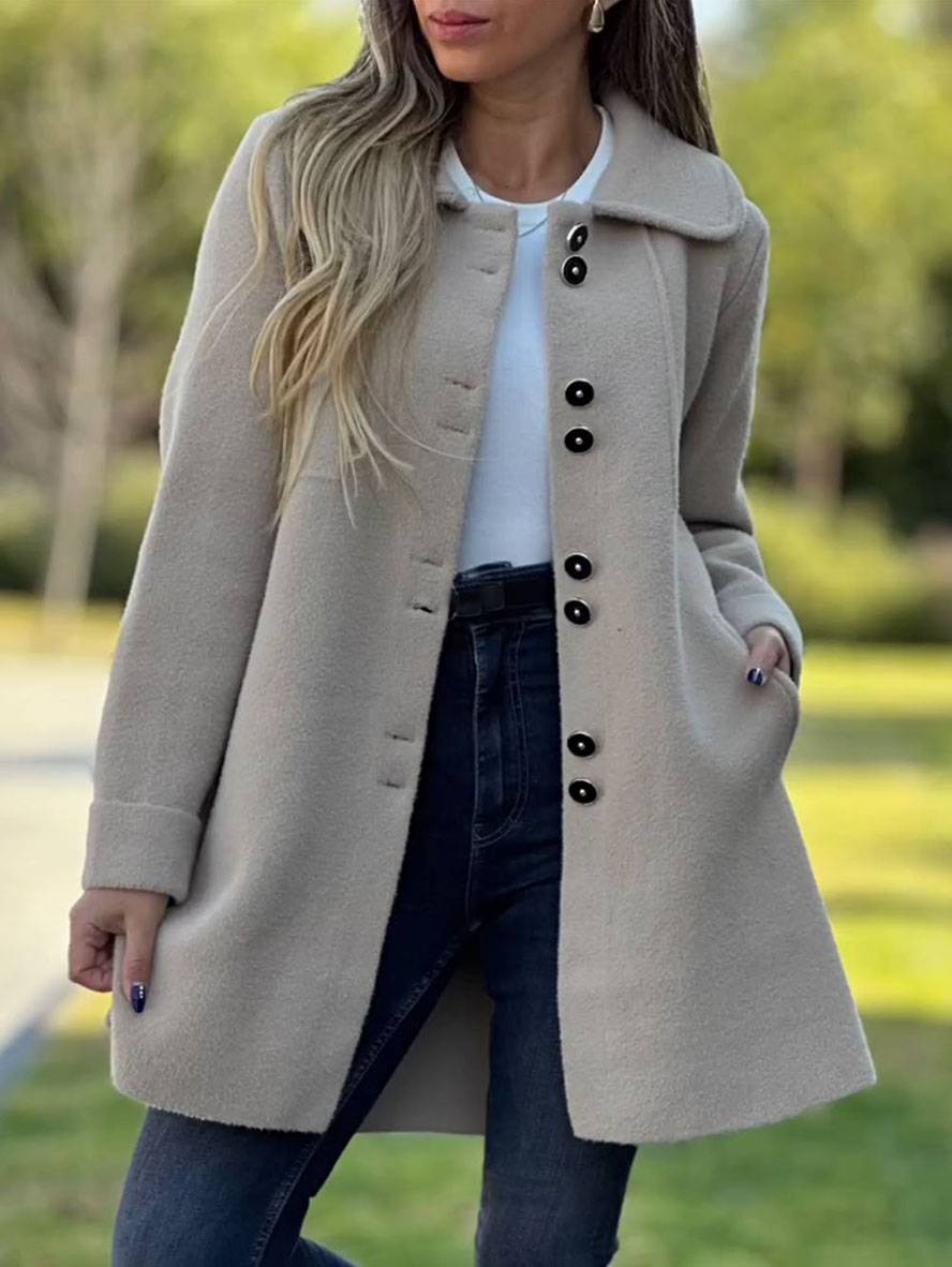 Manteau Classique à Boutons | Élégance Intemporelle | Coupe Droite