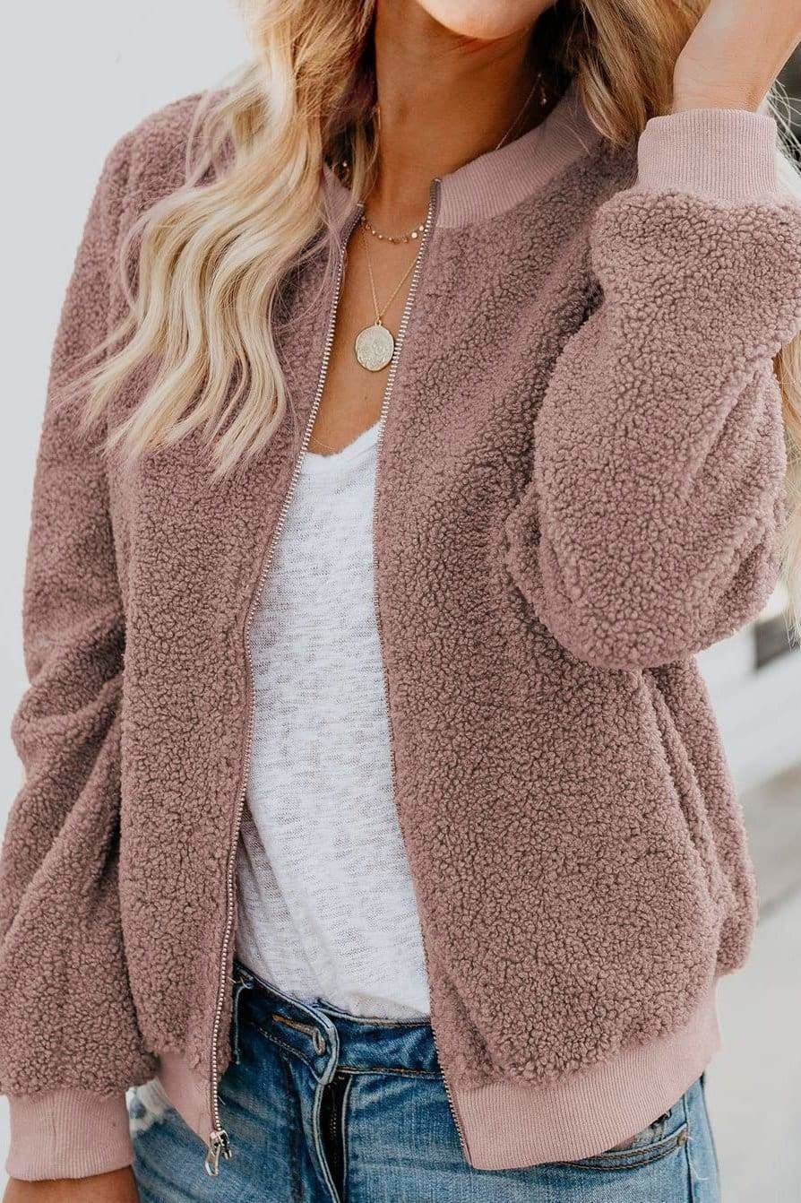 Liora - Veste bomber teddy femme