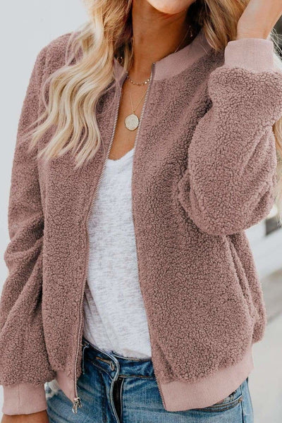 Liora - Veste bomber teddy femme