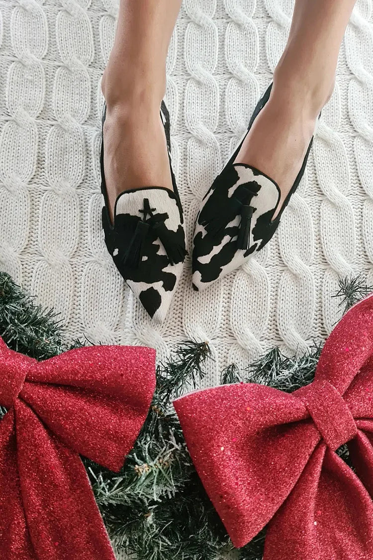 Vanessa™ | Mocassins pointus à imprimé animalier et détails fluo