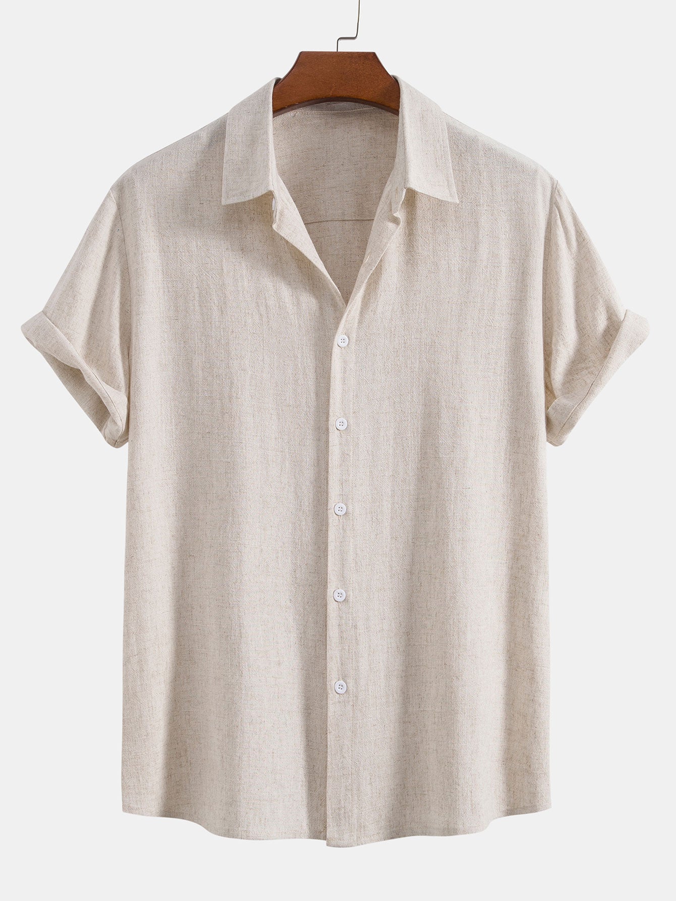 Chemise boutonnée en mélange de lin et rayonne et pantalon droit en lin