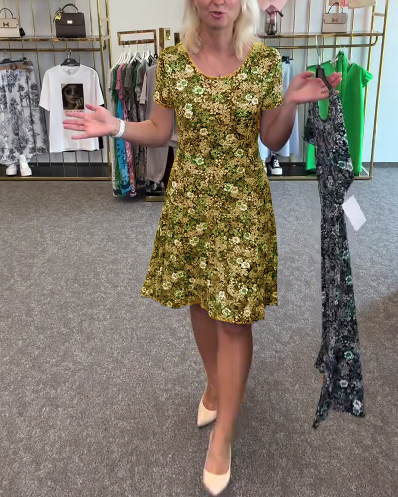 Robe Élégante Taille Fine Imprimée