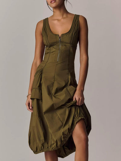 Robe midi à ourlet bouffant