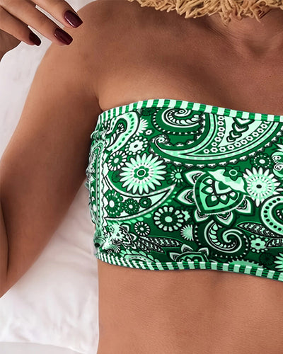 Maillot de Bain Deux Pièces Style Ethnique Imprimé