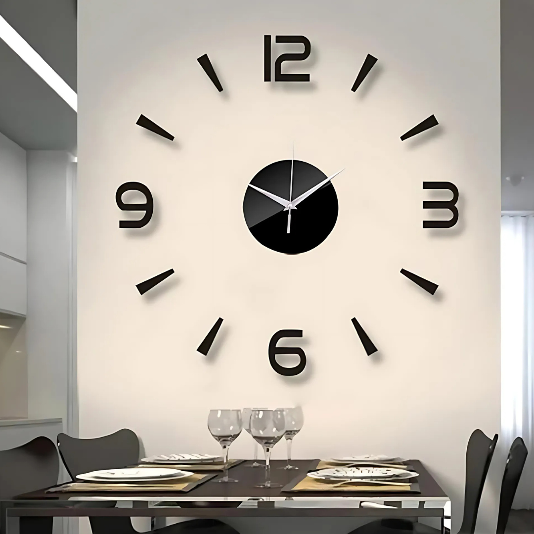 Chrona - Grande horloge murale noire