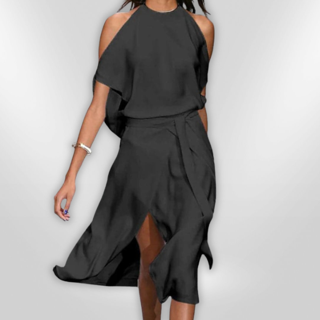 LAURA | robe à épaules ouvertes