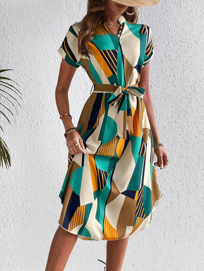 Robe Chemise Colorée | Imprimé Géométrique | Légère & Audacieuse