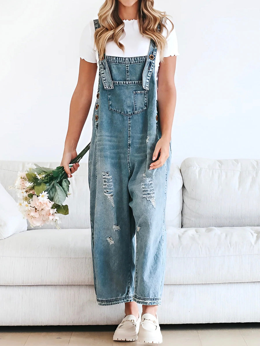 JANNIKE | Pantalon large en jean pour femme