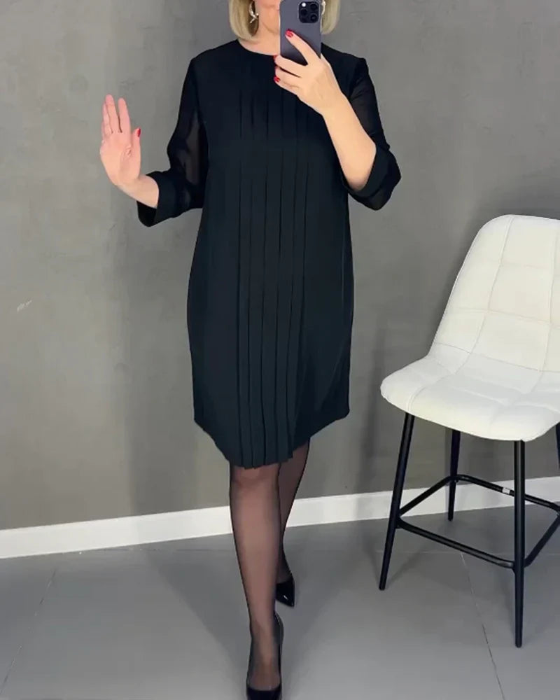 Elize™ | Robe plissée en tissu tricoté