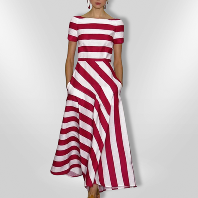 NICOLE | Robe rayée faite main