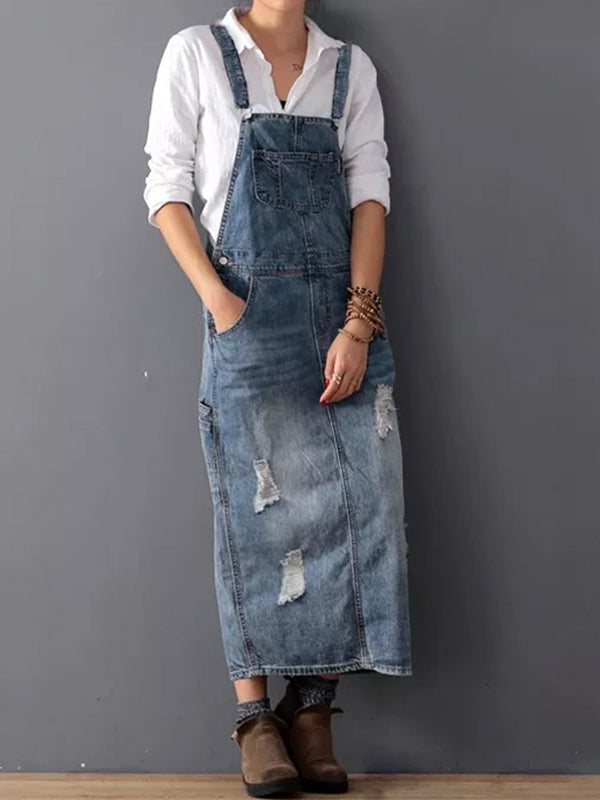 SEVERINE | Robe trench en denim avec fente - Intemporelle et résistante