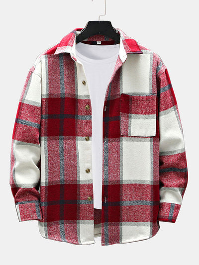 Surchemise à carreaux en flanelle avec poche