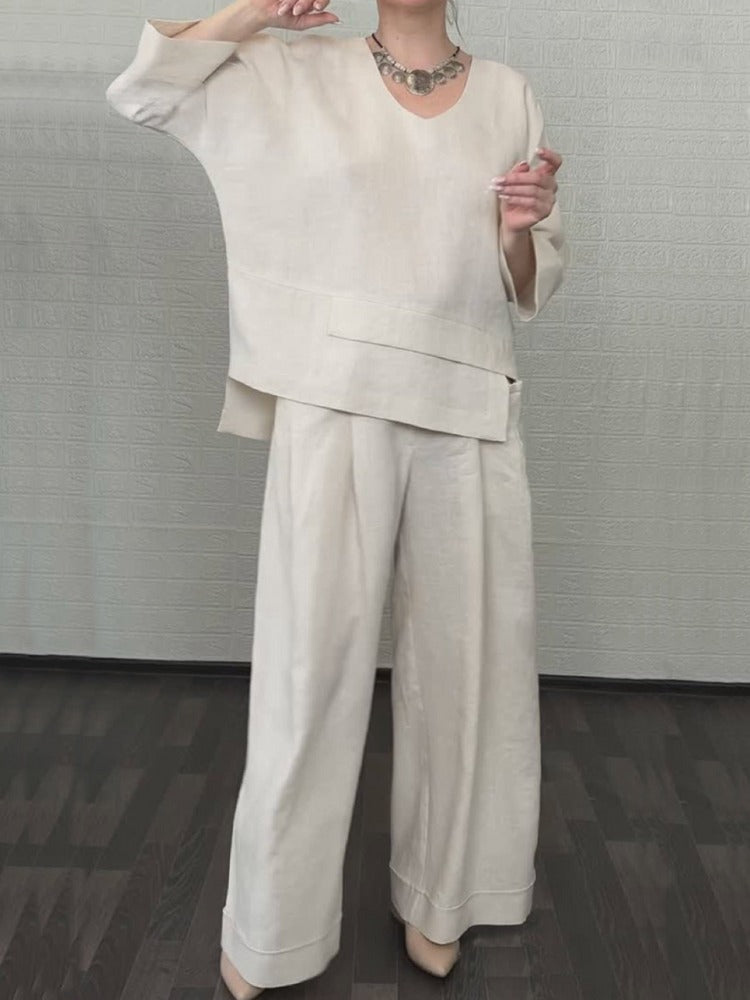 Ensemble ample à manches trois-quarts pour femme