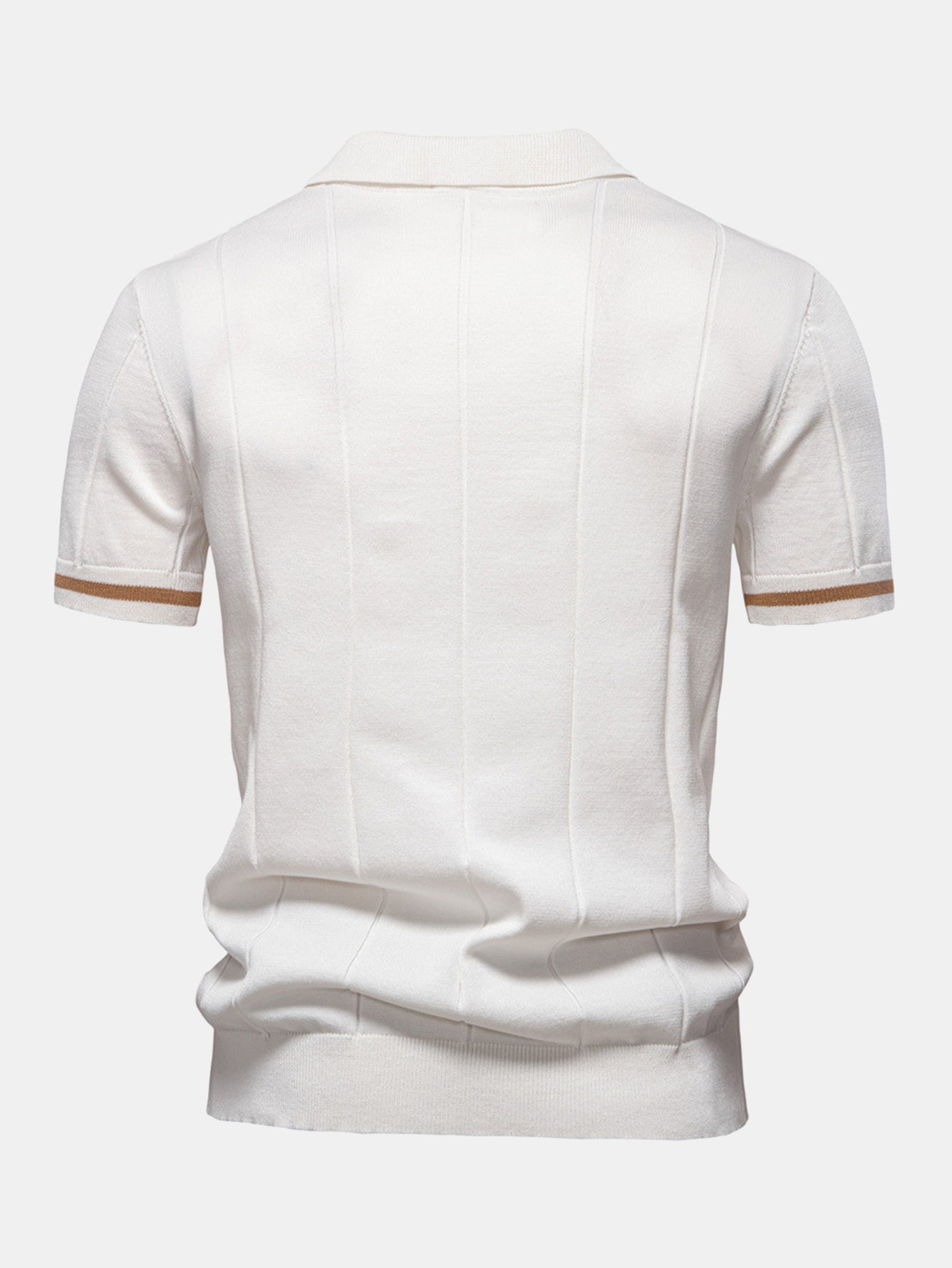 Polo en Maille à Fermeture Éclair avec Liseré Contrastant & Short Chino en Coton