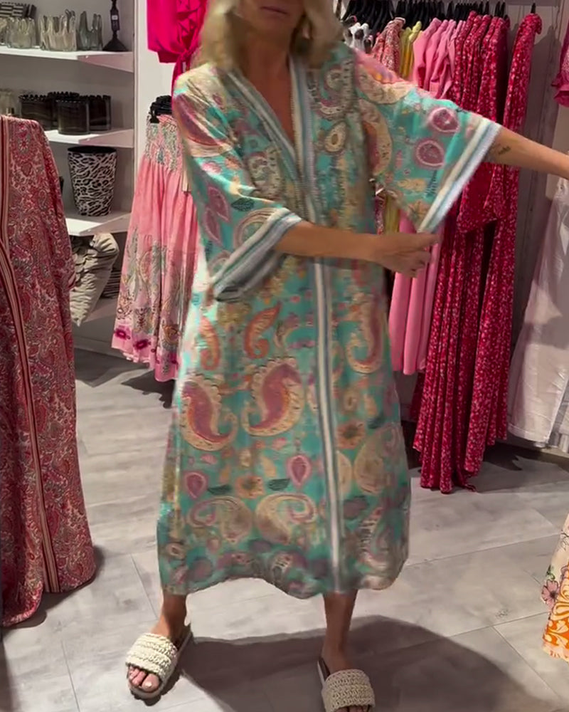 Robe Bohème Imprimée Décontractée