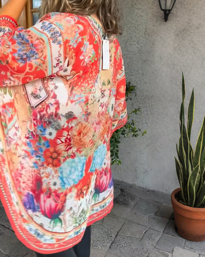 Blouse Mode Décolleté En V À Fleurs