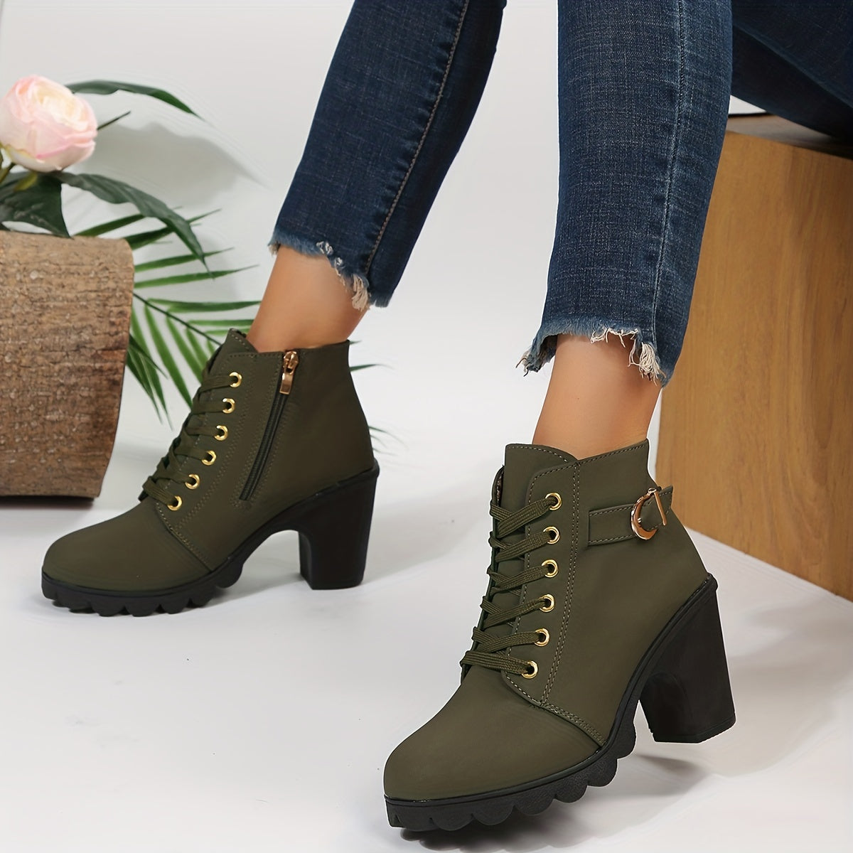 Lana | Bottes Lacets Pour Femme | Talons