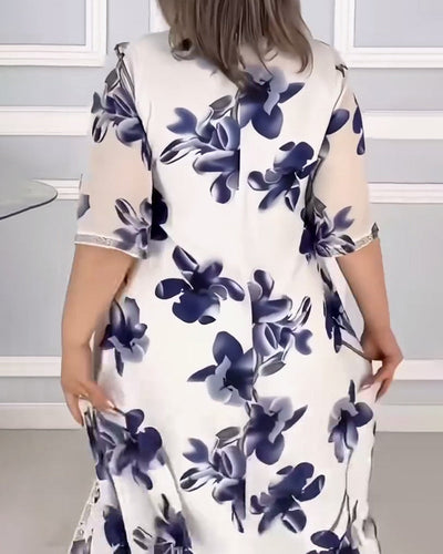 Robe décontractée imprimée col rond