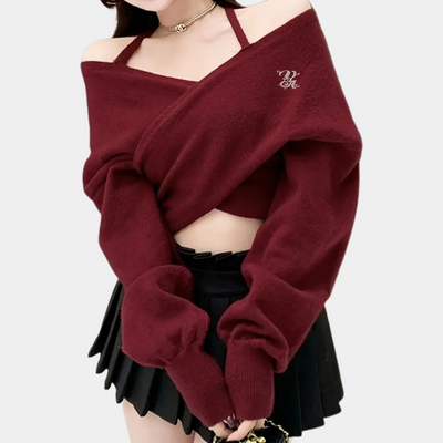 LAYLA - Pull Tendance à Épaules Dégagées pour Femmes
