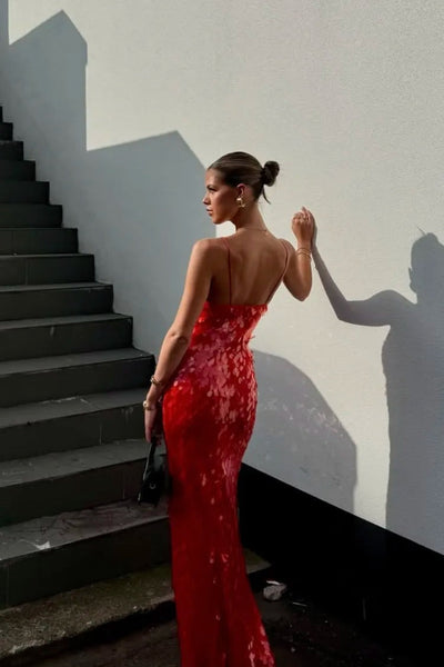 Robe longue à paillettes