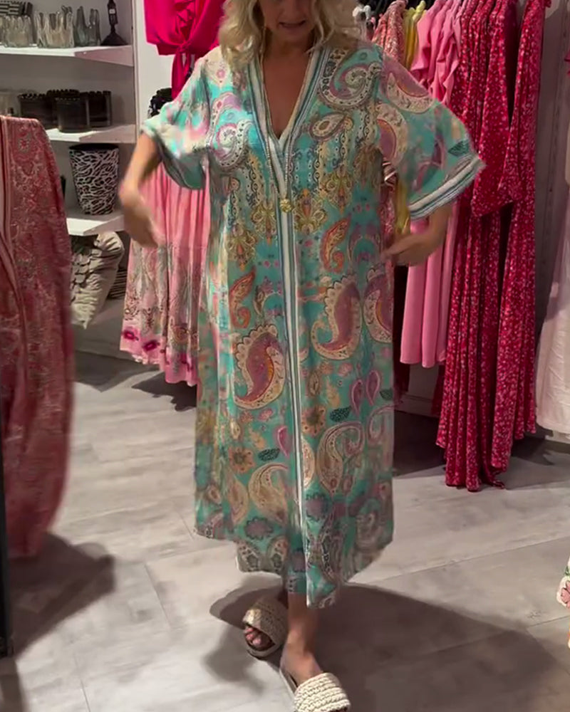 Robe Bohème Imprimée Décontractée