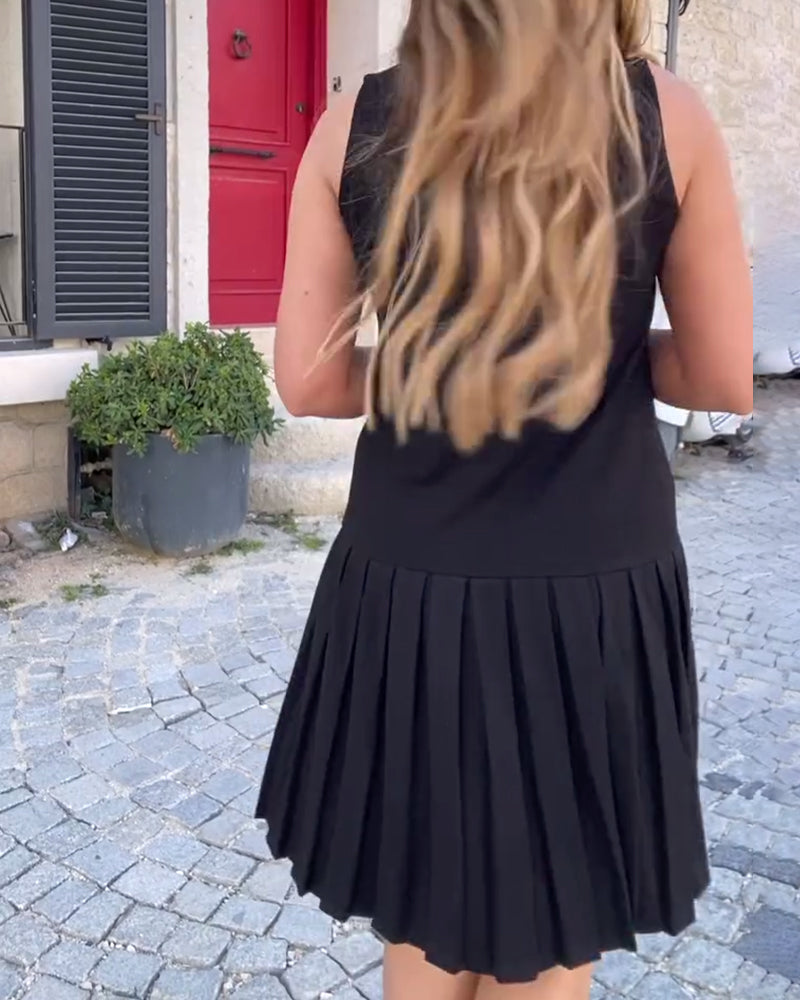Robe élégante de couleur unie sans manches