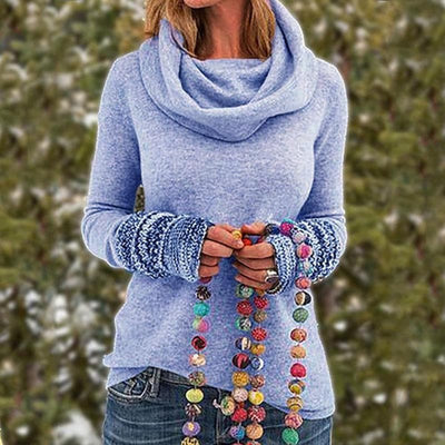 Top en maille femme – Coupe ample – Col bénitier – Poignets texturés – Maille douce