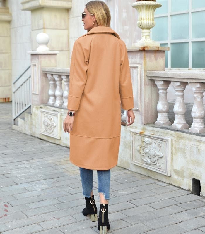 Manteau femme – Coupe cintrée – Longueur genou – Double boutonnage structuré