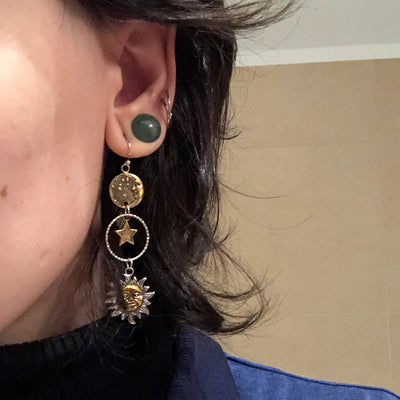 Boucles d'oreilles « Soleil, Lune, Étoiles »