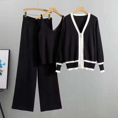 Daisy™ - Ensemble de costume tricoté trois pièces élégant et stylé