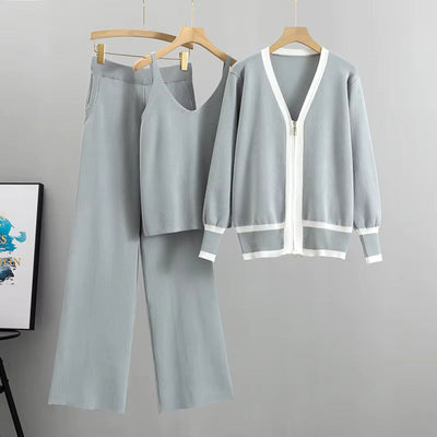 Daisy™ - Ensemble de costume tricoté trois pièces élégant et stylé