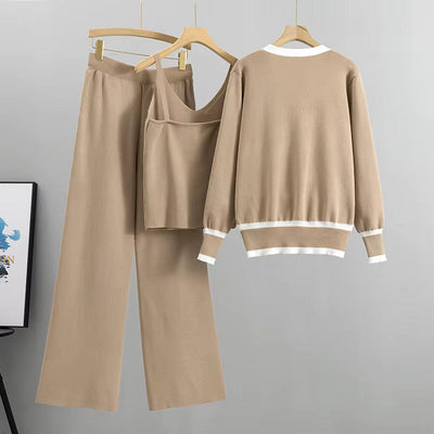 Daisy™ - Ensemble de costume tricoté trois pièces élégant et stylé