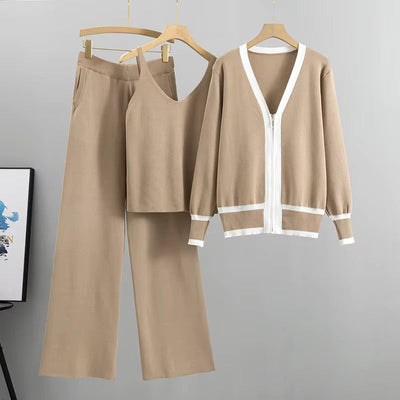 Daisy™ - Ensemble de costume tricoté trois pièces élégant et stylé