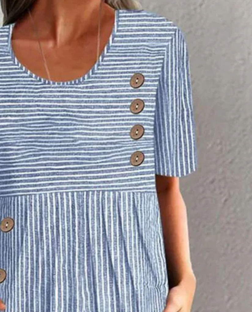 Finley™ | Robe Rayée Boutonnée