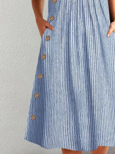 Finley™ | Robe Rayée Boutonnée