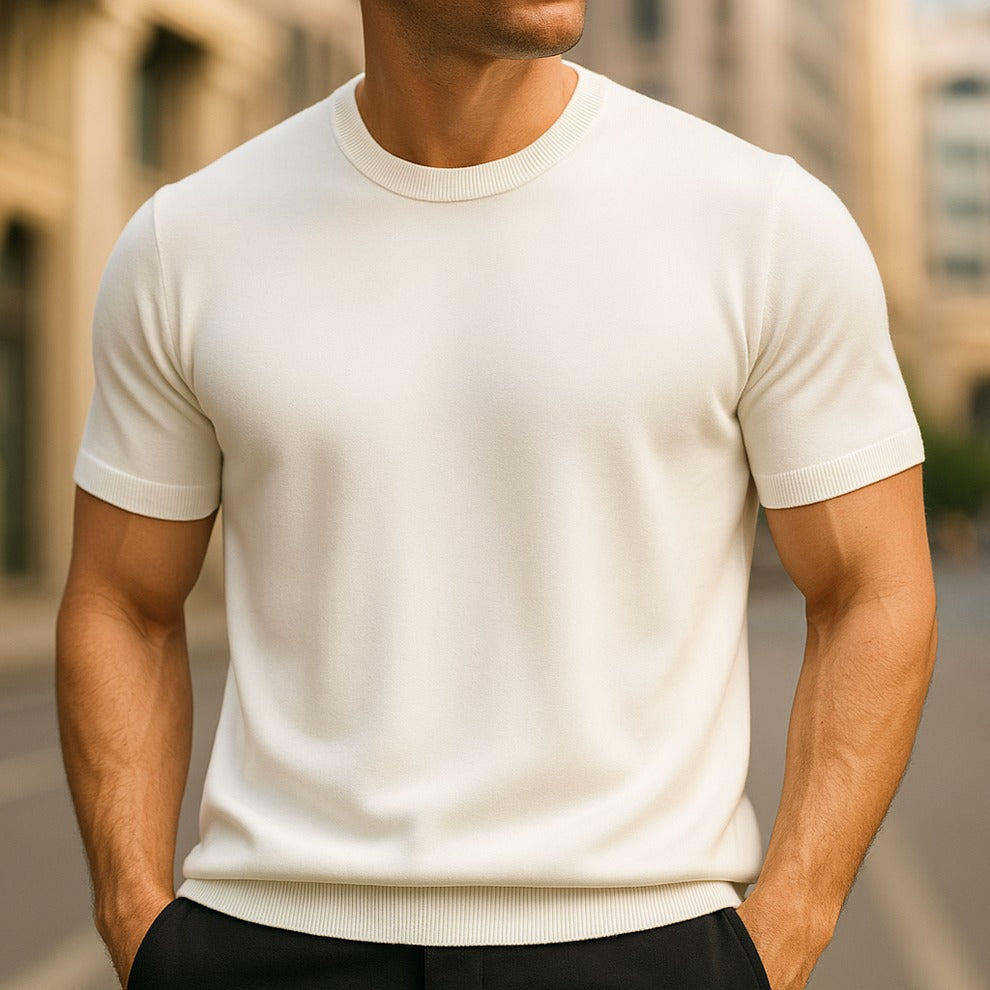 T-shirt en mérinos et cachemire