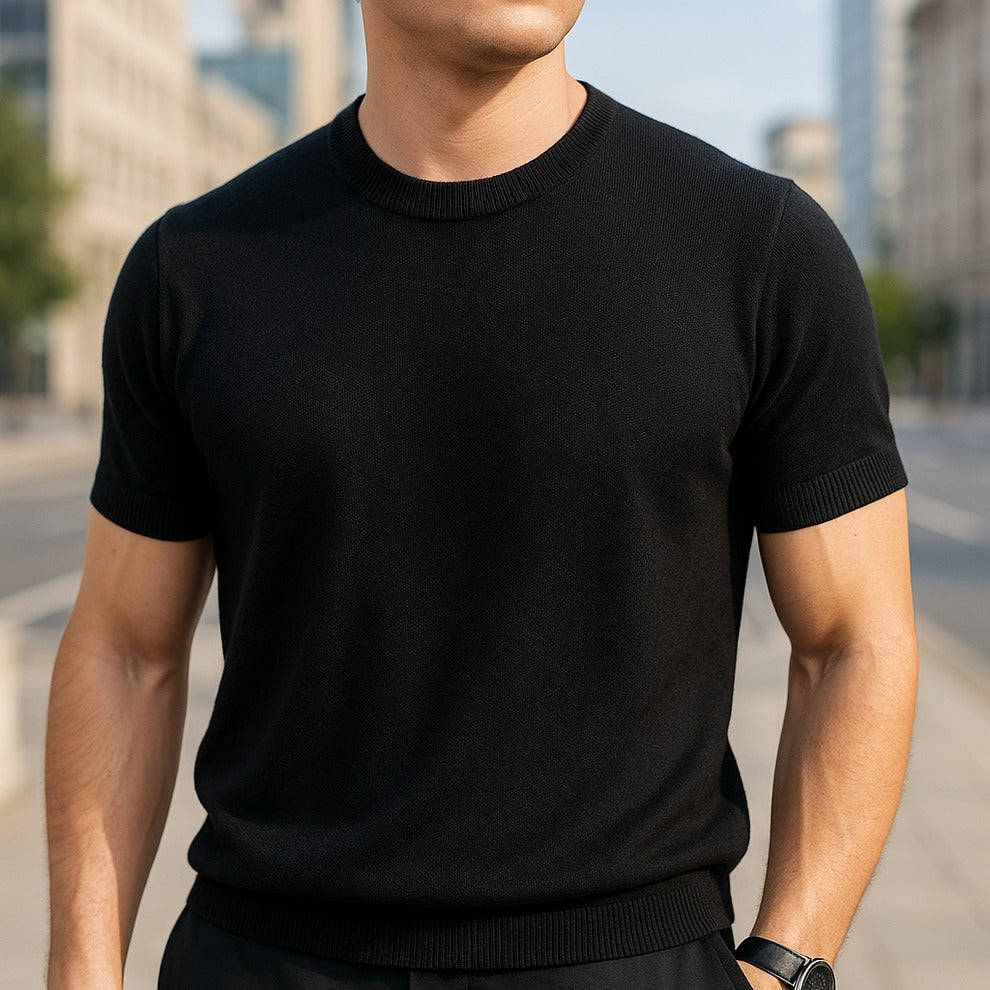 T-shirt en mérinos et cachemire