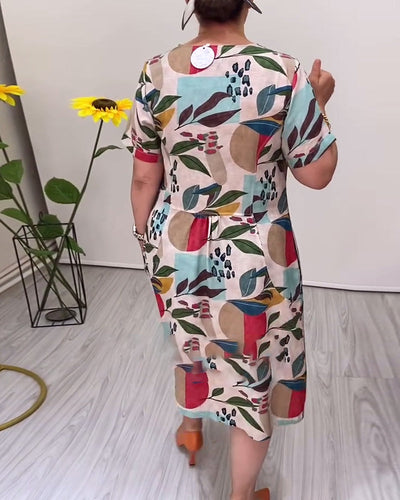 Robe Manches Courtes Col En V