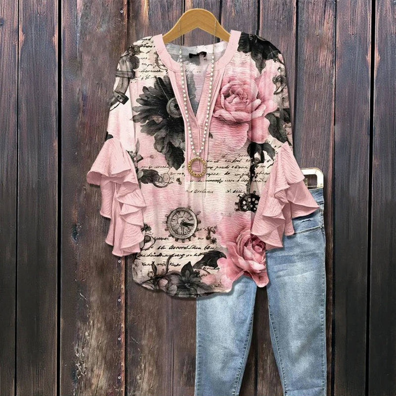 Blouse d'été "Fête au jardin" – Élégante & estivale