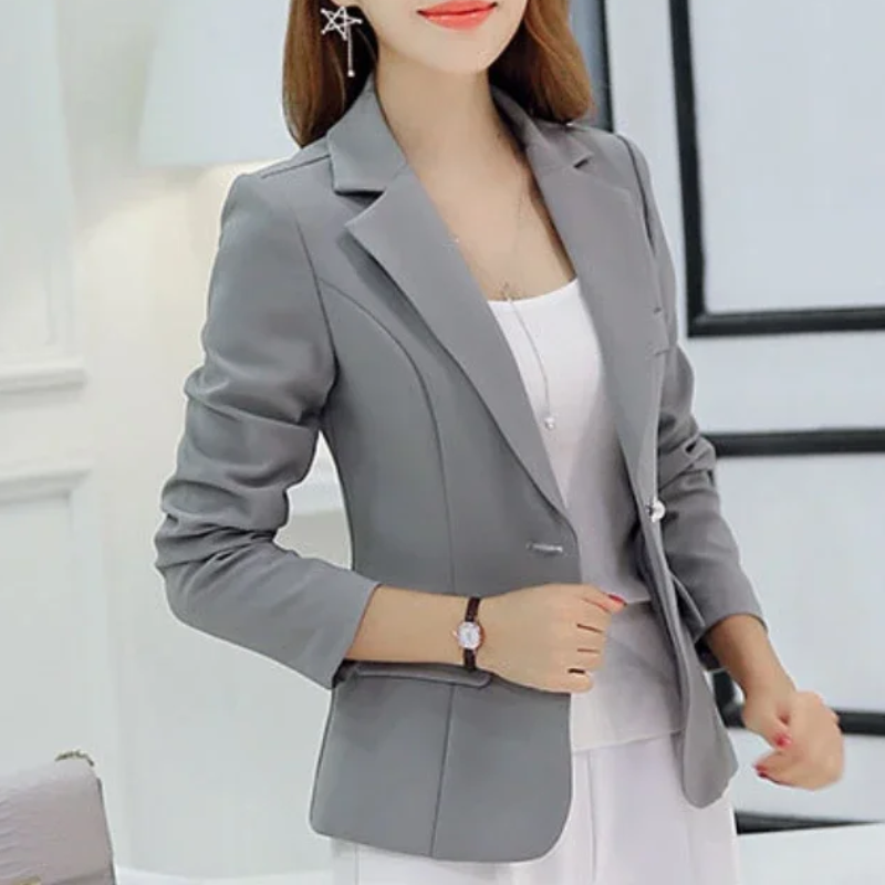 Blazer Femme – Coupe Cintrée – Silhouette Structurée – Fermeture Un Bouton