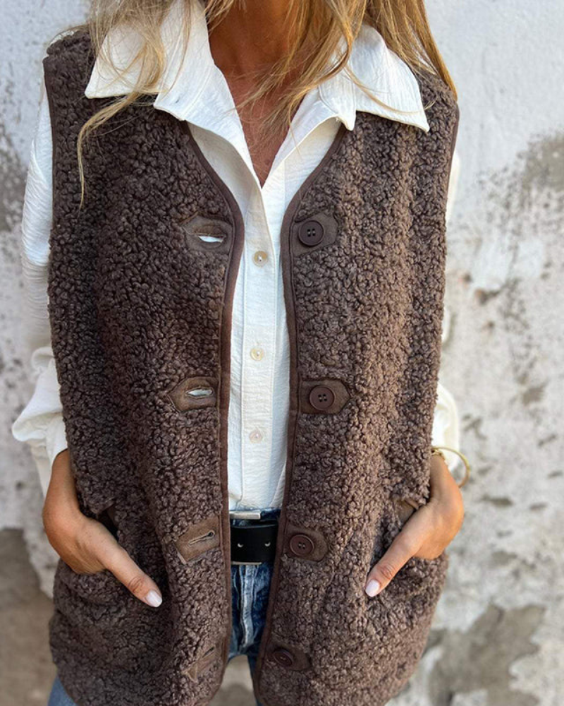 DANELA - GILET D'HIVER EN LAINE DOUCE POUR FEMME