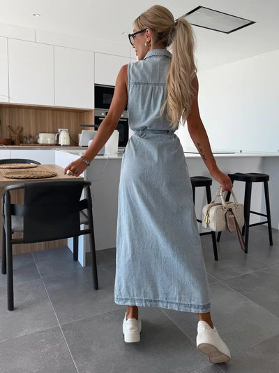 Isabelle | Robe Maxi en Denim