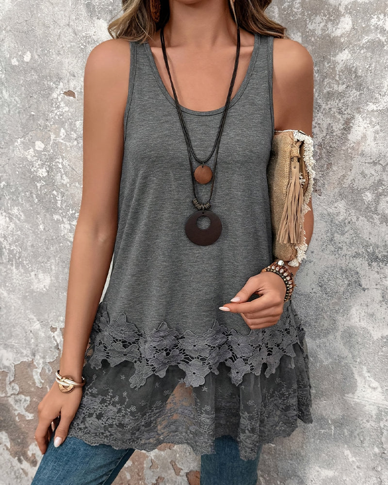 Tank Top Polyvalent Avec Dentelle