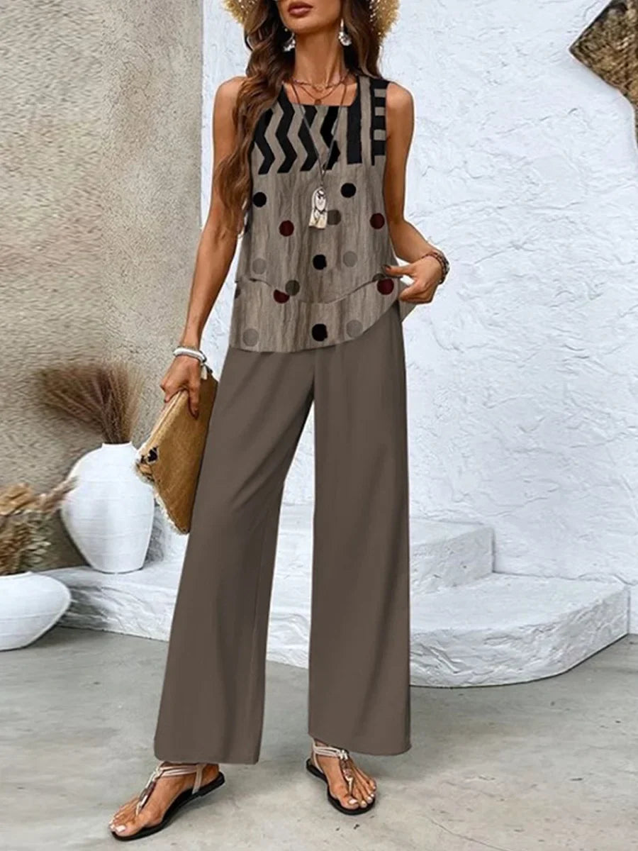 Ensemble Femme Deux Pièces – Tissu Respirant – Coupe Ample – Style Décontracté